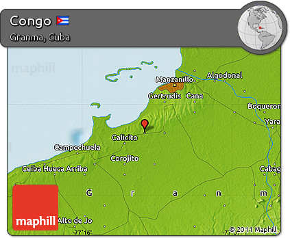 Physical Map of Congo