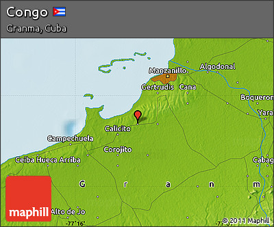 Physical Map of Congo