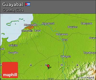 Physical Map of Guayabal