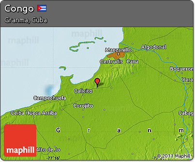Physical Map of Congo