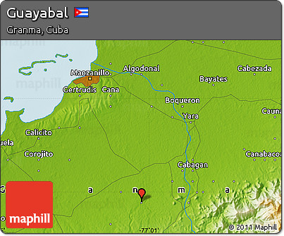 Physical Map of Guayabal