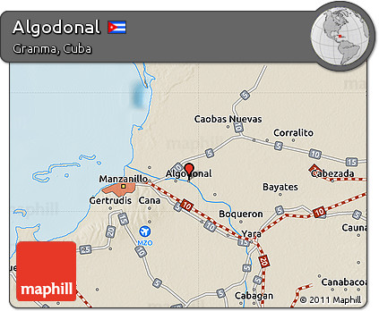 Shaded Relief Map of Algodonal