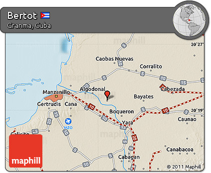 Shaded Relief Map of Bertot