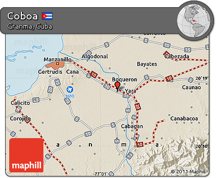 Shaded Relief Map of Coboa