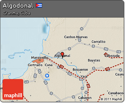 Shaded Relief Map of Algodonal
