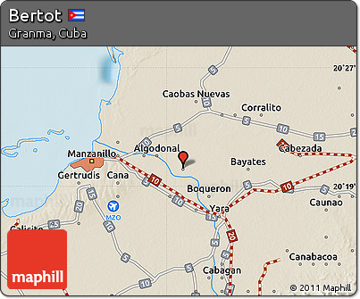 Shaded Relief Map of Bertot