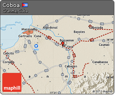 Shaded Relief Map of Coboa