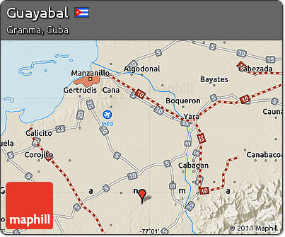 Shaded Relief Map of Guayabal