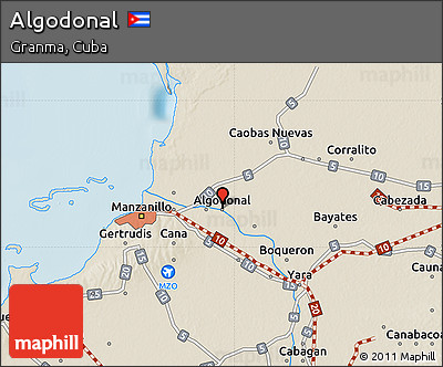 Shaded Relief Map of Algodonal