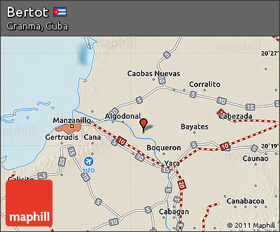 Shaded Relief Map of Bertot