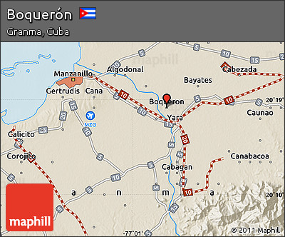 Shaded Relief Map of Boquerón