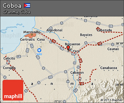 Shaded Relief Map of Coboa