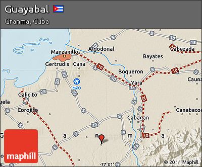 Shaded Relief Map of Guayabal