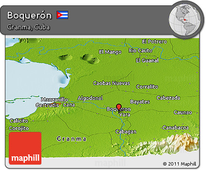Physical Panoramic Map of Boquerón