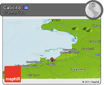 Physical Panoramic Map of Calicito