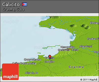 Physical Panoramic Map of Calicito