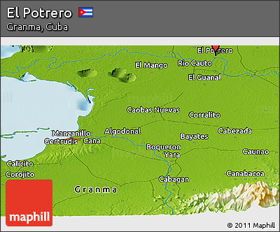 Physical Panoramic Map of El Potrero