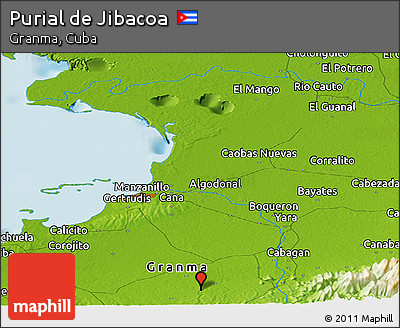 Physical Panoramic Map of Purial De Jibacoa