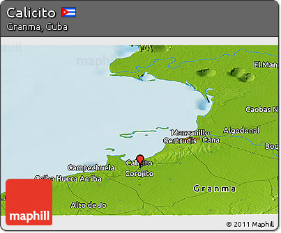 Physical Panoramic Map of Calicito