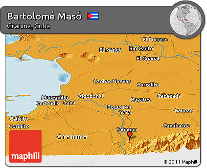 Political Panoramic Map of Bartolomé Masó