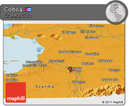 Political Panoramic Map of Coboa