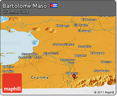 Political Panoramic Map of Bartolomé Masó