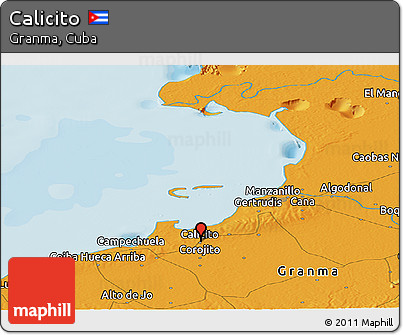 Political Panoramic Map of Calicito