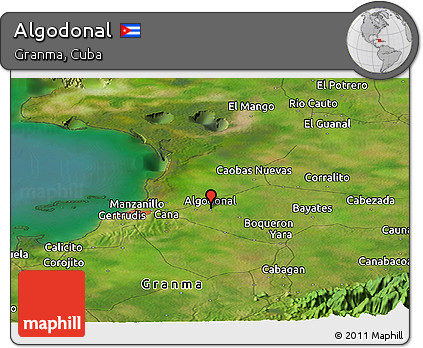 Satellite Panoramic Map of Algodonal