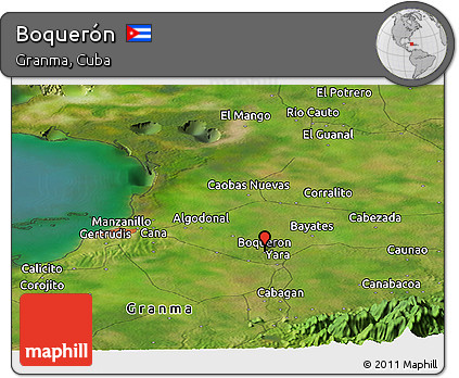 Satellite Panoramic Map of Boquerón