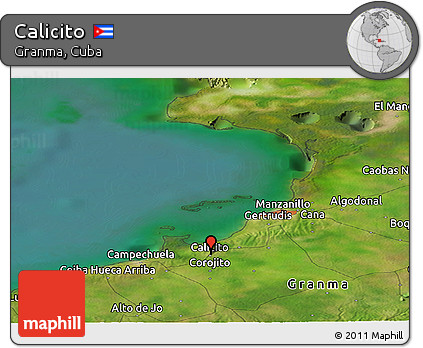 Satellite Panoramic Map of Calicito