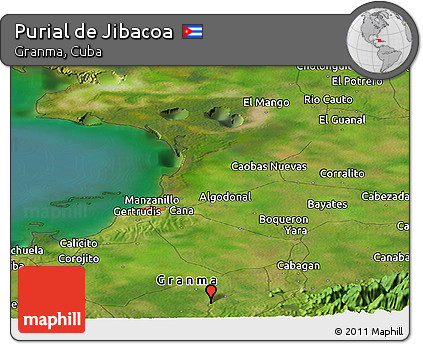 Satellite Panoramic Map of Purial De Jibacoa
