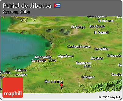 Satellite Panoramic Map of Purial De Jibacoa
