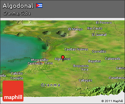 Satellite Panoramic Map of Algodonal