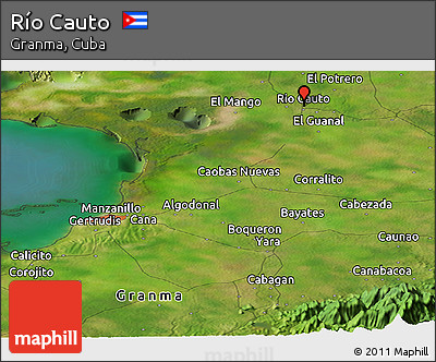 Satellite Panoramic Map of Río Cauto