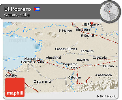 Shaded Relief Panoramic Map of El Potrero
