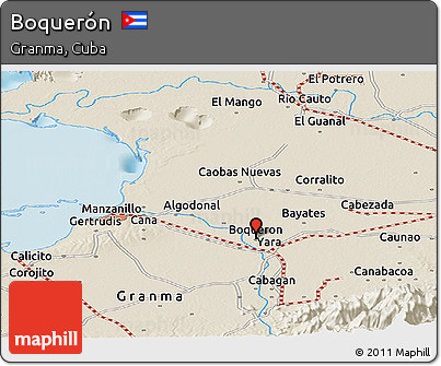 Shaded Relief Panoramic Map of Boquerón