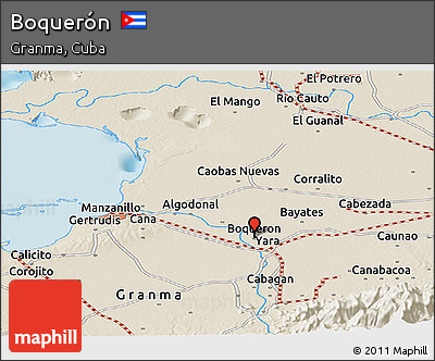 Shaded Relief Panoramic Map of Boquerón