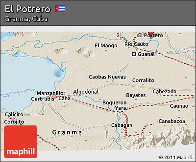Shaded Relief Panoramic Map of El Potrero