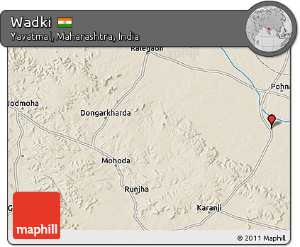 Shaded Relief 3D Map of Wadki