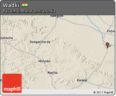 Shaded Relief 3D Map of Wadki