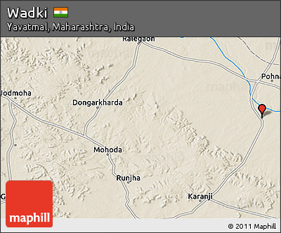 Shaded Relief 3D Map of Wadki