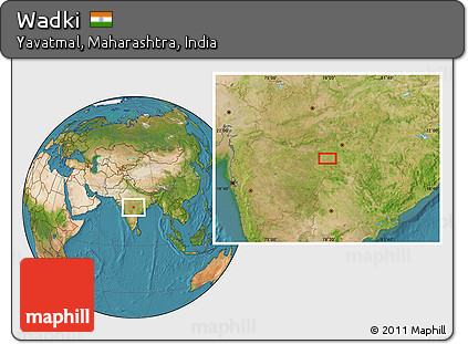 Satellite Location Map of Wadki