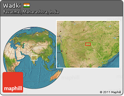 Satellite Location Map of Wadki