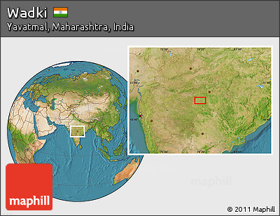 Satellite Location Map of Wadki
