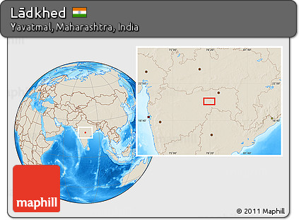 Shaded Relief Location Map of Lādkhed