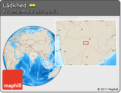 Shaded Relief Location Map of Lādkhed