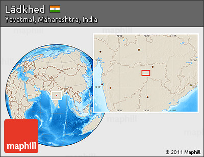 Shaded Relief Location Map of Lādkhed