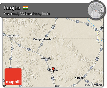 Shaded Relief Map of Runjha