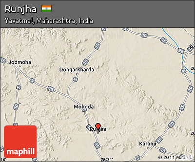 Shaded Relief Map of Runjha