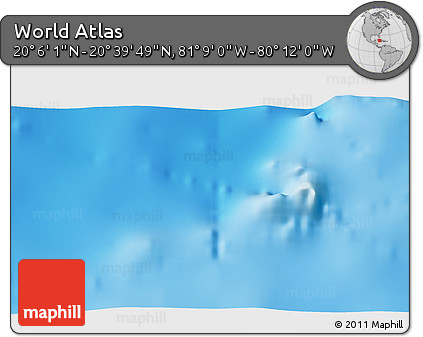 Physical 3D Map of the Area around 20° 22' 55" N, 80° 40' 30" W